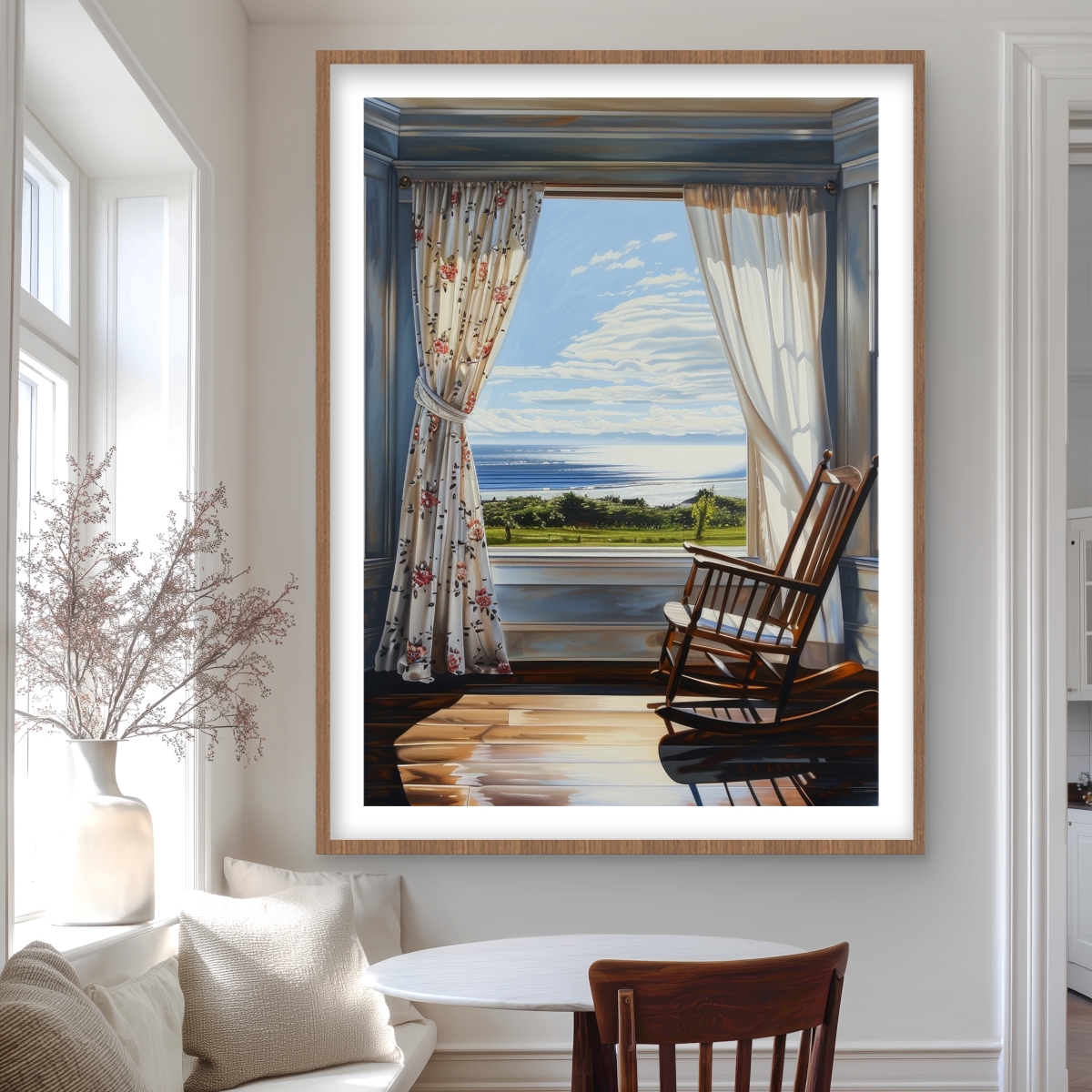 C1FM3648C688U2 36 x 48 in. The Window - White Framed Matted Print for Home Decor