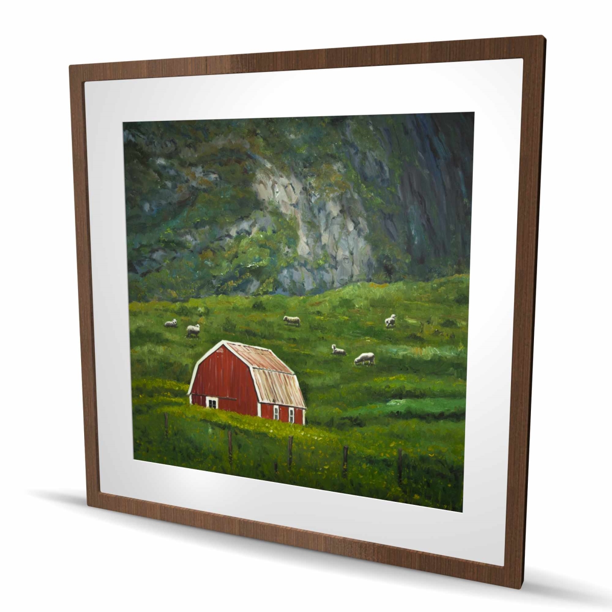 C1FM3636GVH1XH 36 x 36 in. Life in the Countryside - Farm Animals Rustic Framed Print