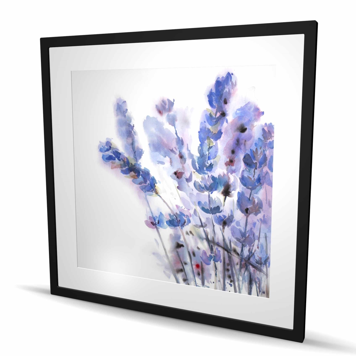 C1FM36368DATNI 36 x 36 in. Watercolor Lavender Flowers - Framed Botanical Print Decor