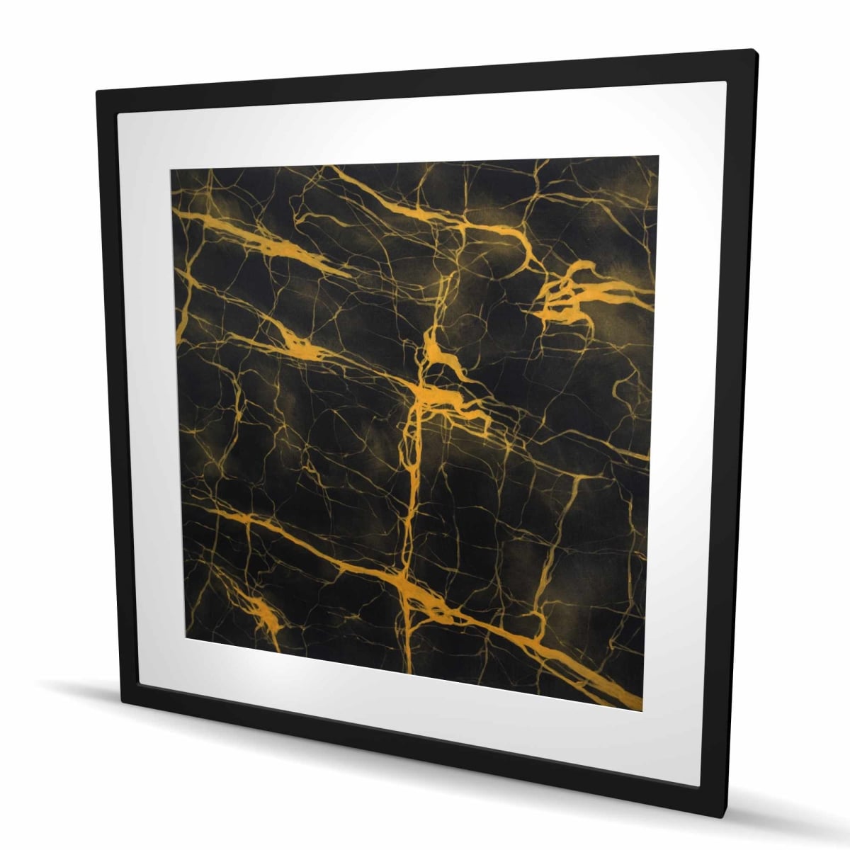 C1FM3636KZZVRI 36 x 36 in. Black & Gold Marble Texture - Industrial Pattern Print