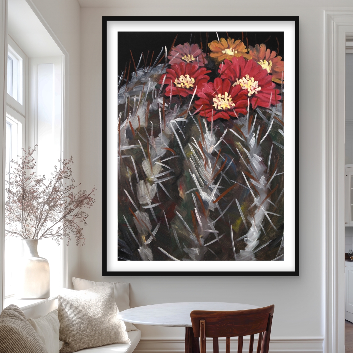 C1FM3648JVIAMI 36 x 48 in. Mammillaria Cactus in Bloom - Floral Kitchen Print for Decor