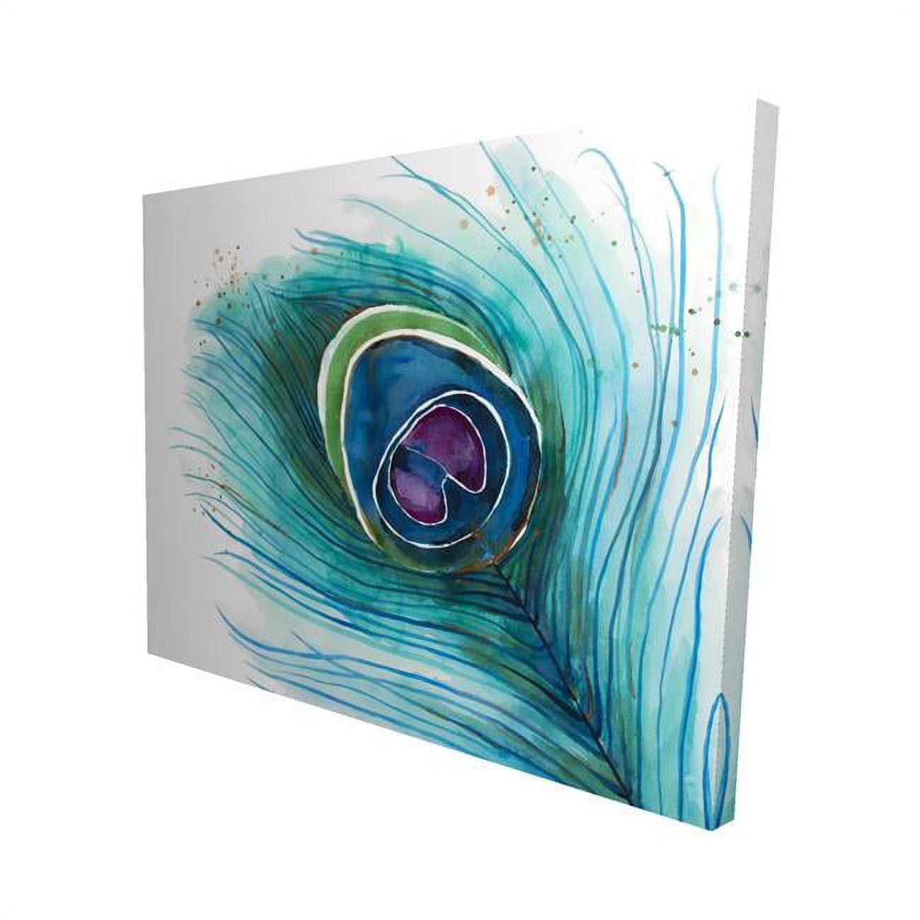 16 x 20 in. Peacock Feather Closeup-Print on Canvas