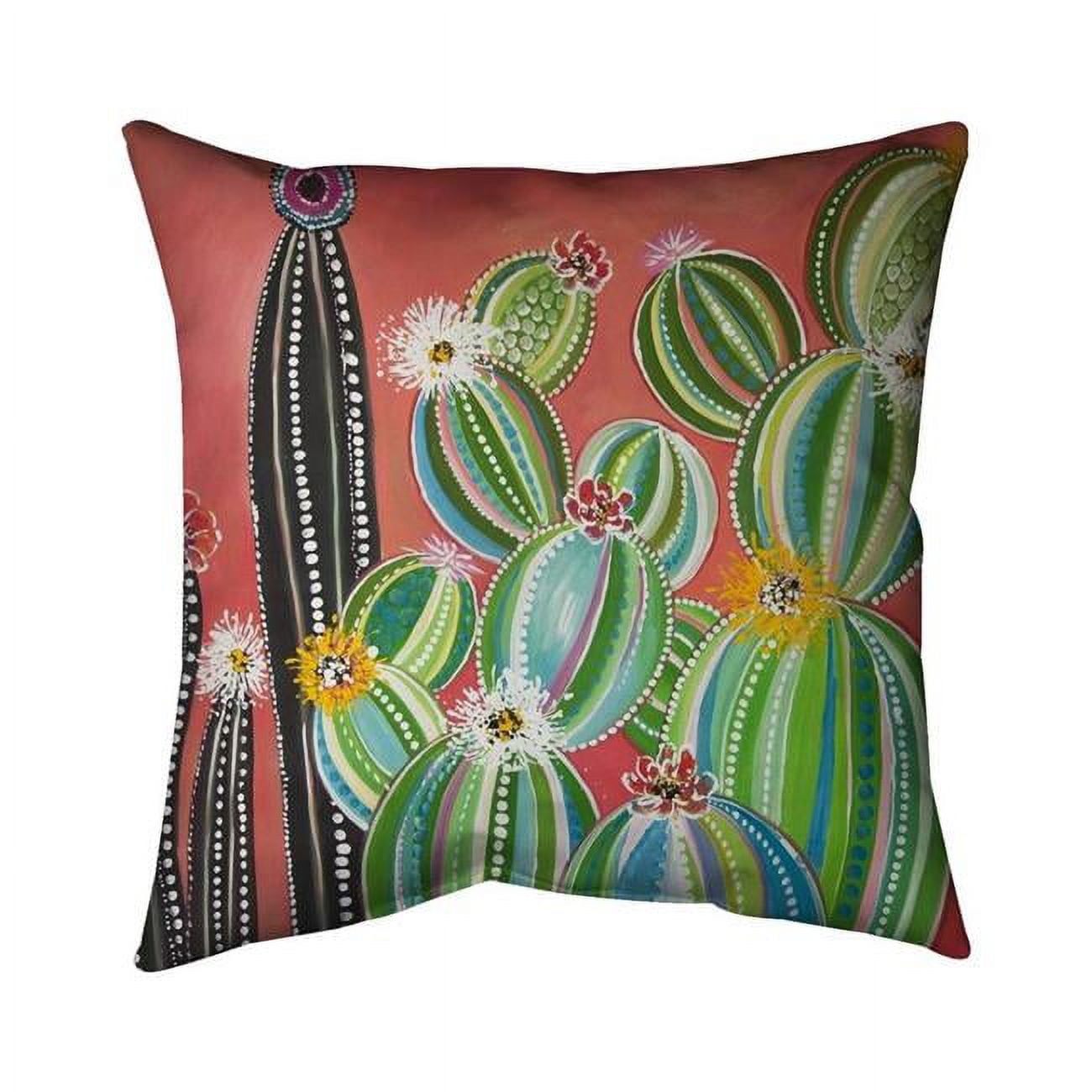 18 x 18 in. Rainbow Cactus-Double Sided Print Outdoor Pillow Cover