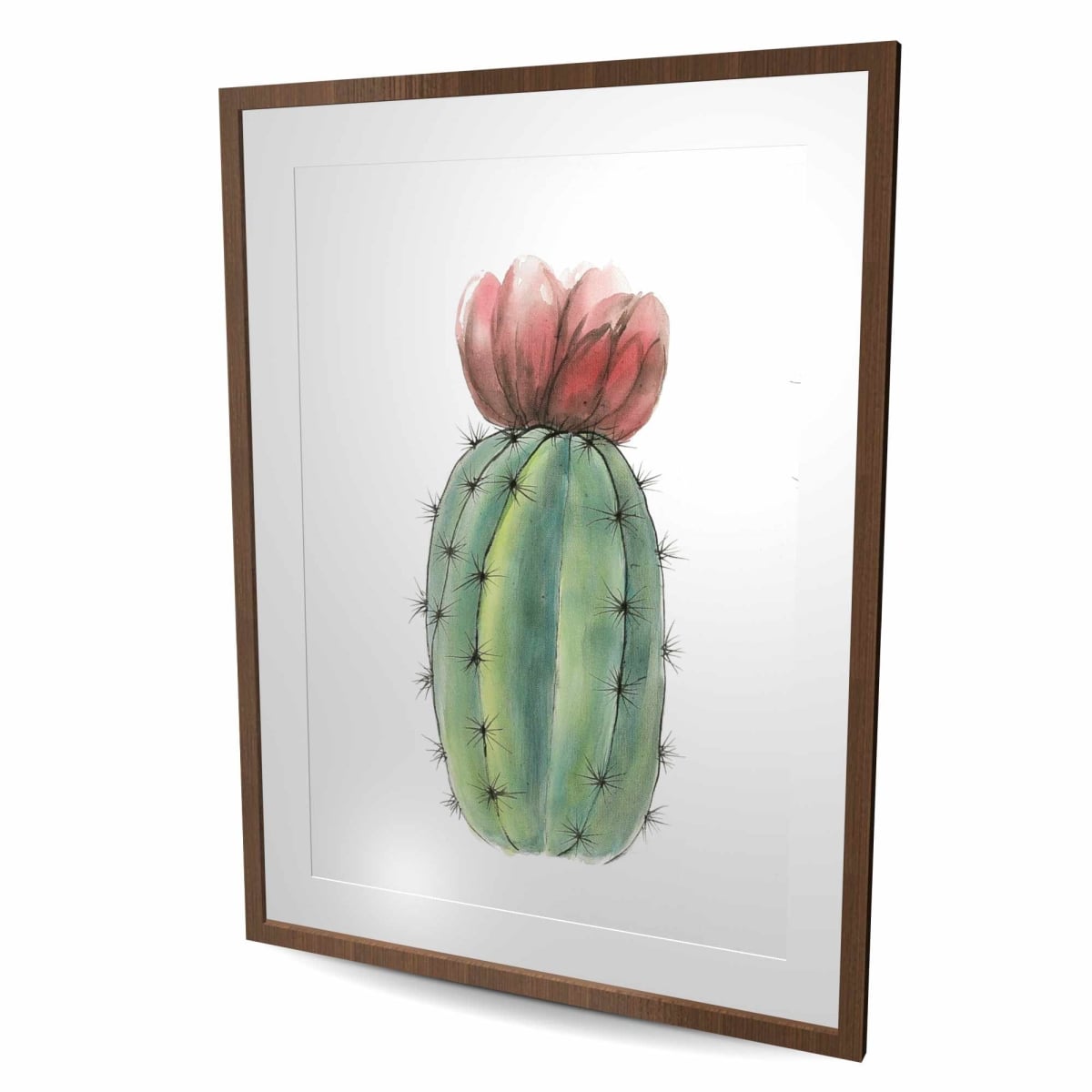 C1FM3648VEOHVD 36 x 48 in. Tiny Cactus Set - Framed Matted Print for Home Decor