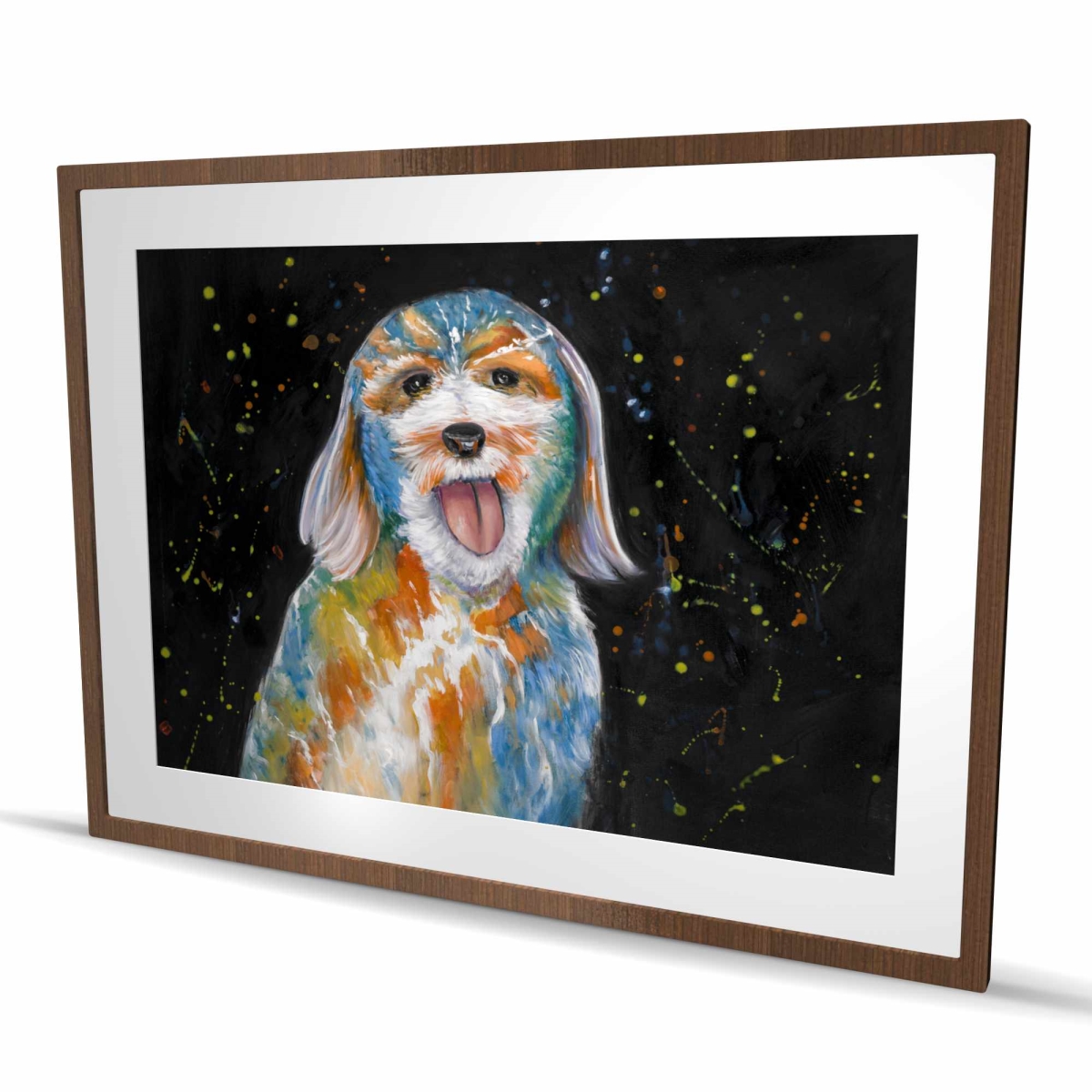 C1FM3648VFV6KY 36 x 48 in. Abstract Labradoodle - Framed Matted Print for Home Decor