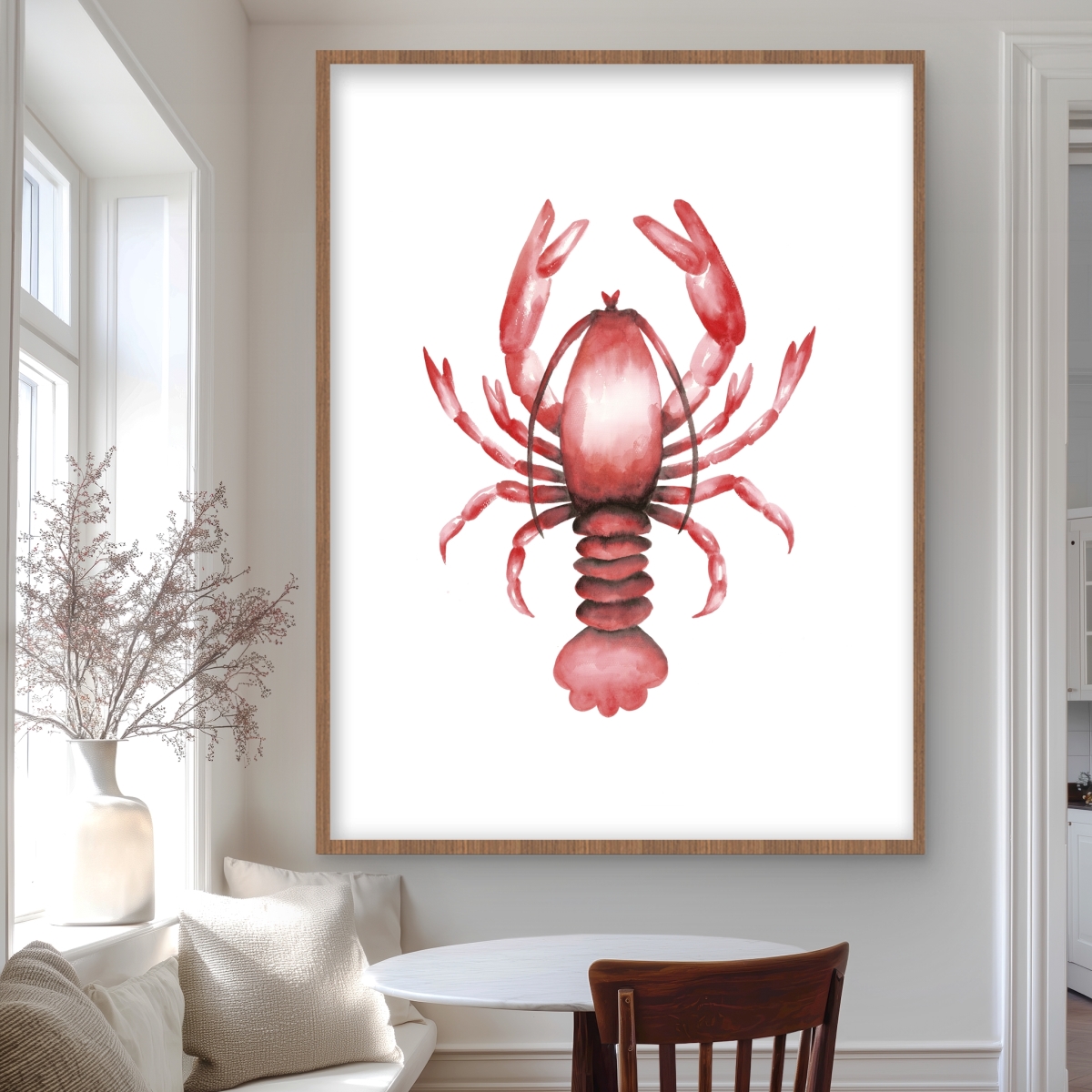 C1FM3648PJHCGI 36 x 48 in. Lobster - Kitchen Animals Framed Matted Print for Home Decor