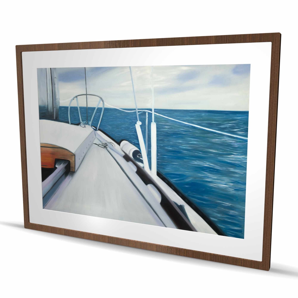 C1FM3648AI57X4 36 x 48 in. Sail on the Water - Marine Boat Framed Matted Print Decor