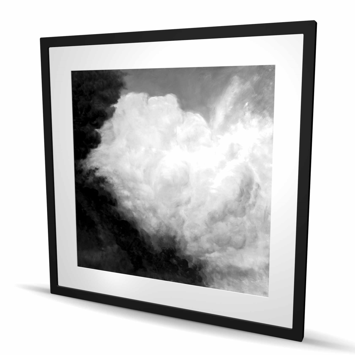 C1FM36364WWQ2J 36 x 36 in. Dark Monochrome Clouds - Gray Framed Matted Print for Decor