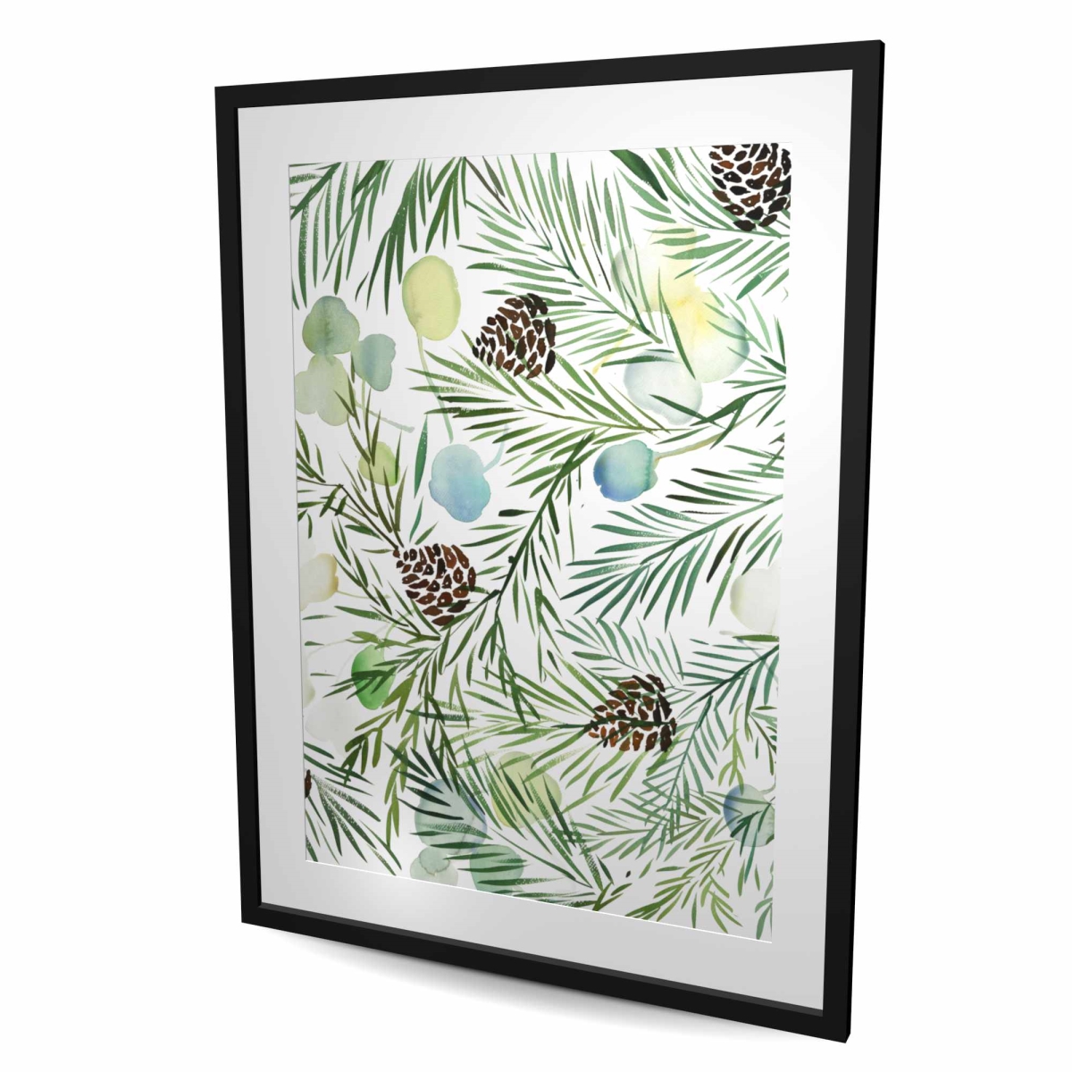 C1FM3648A71BGD 36 x 48 in. Pine Cone Pattern - Brown Minimalist Framed Matted Print