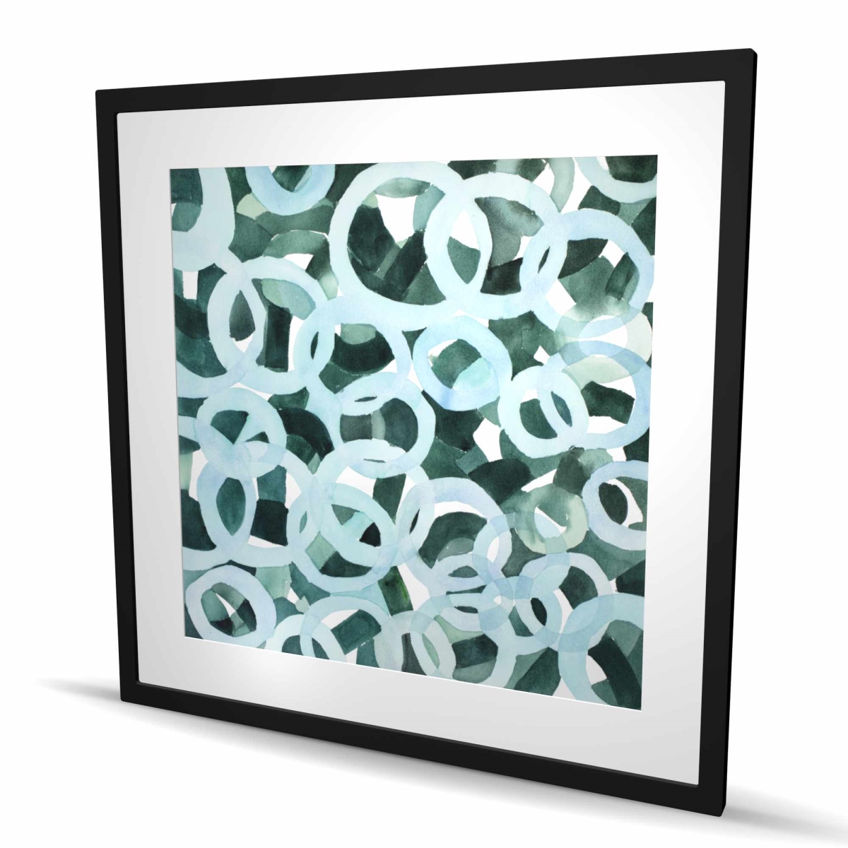C1FM3636EO8CU2 36 x 36 in. Abstract Circles - Framed Matted Print for Home Decor
