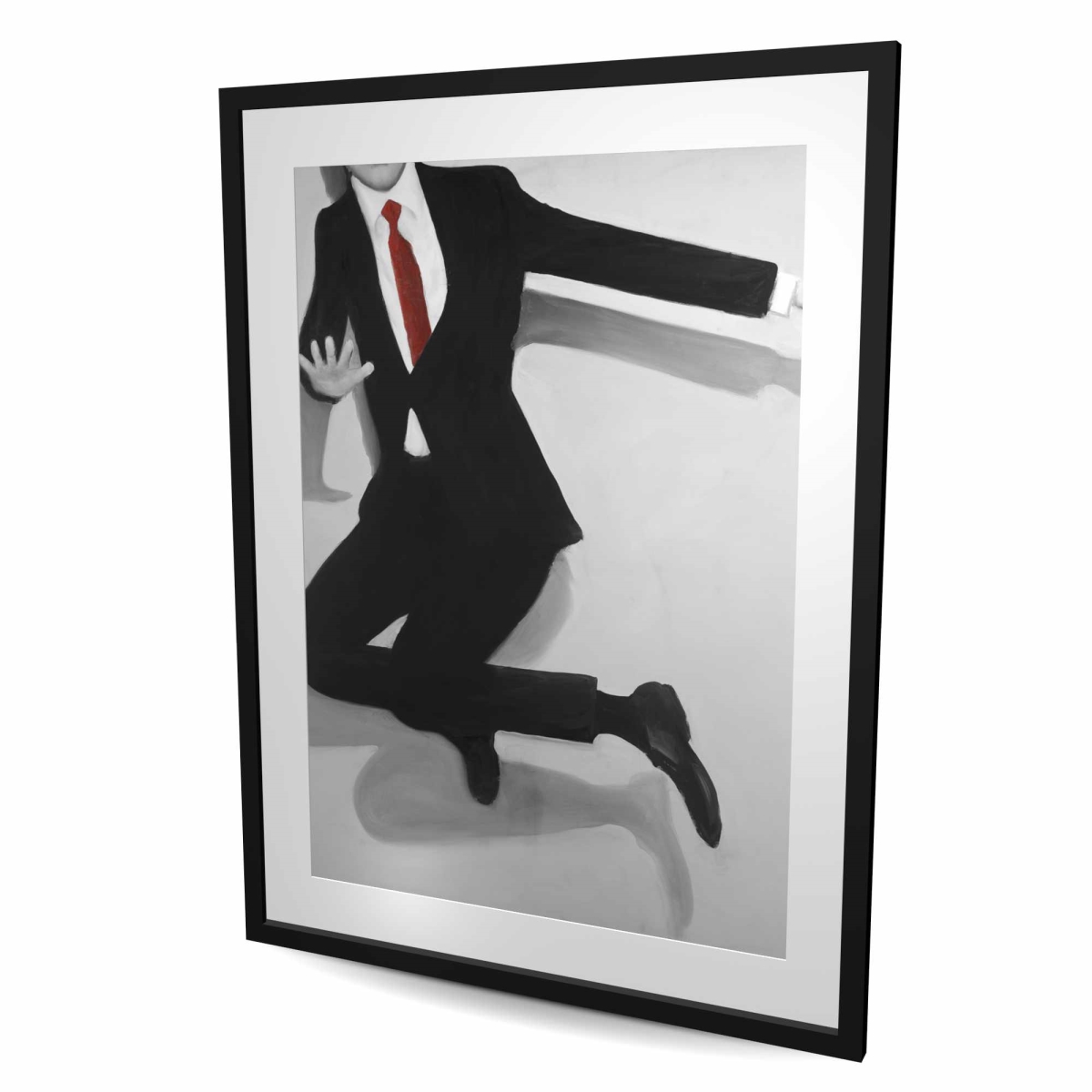 C1FM3648GYWWW9 36 x 48 in. Classical Jumping Man - Office Contemporary Framed Print