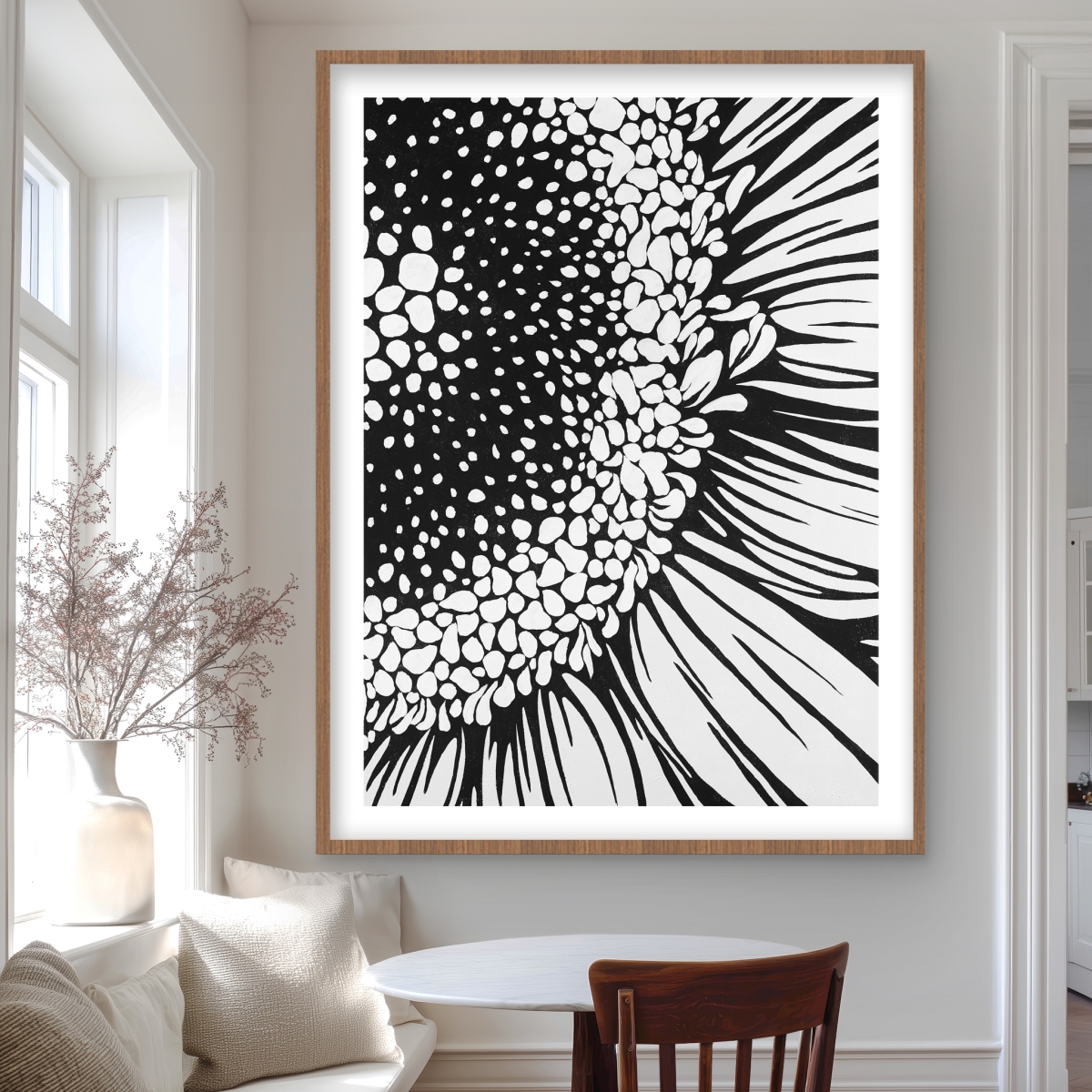 C1FM36488O60MG 36 x 48 in. Gerbera Flower Botanical Print - Black Framed Matted Decor
