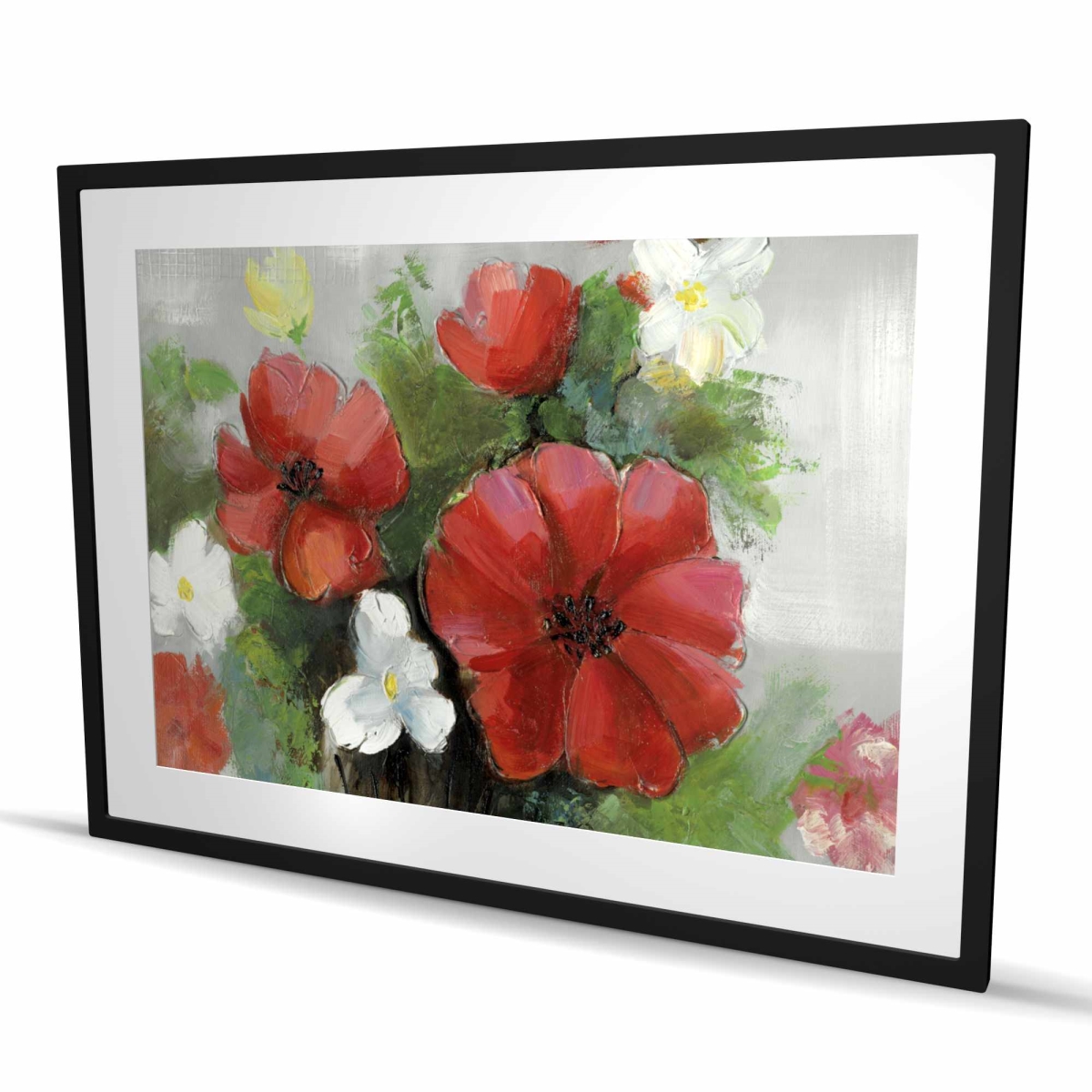 C1FM3648KOVNW5 36 x 48 in. Abstract Wild Flowers Bundle - Modern Floral Framed Print