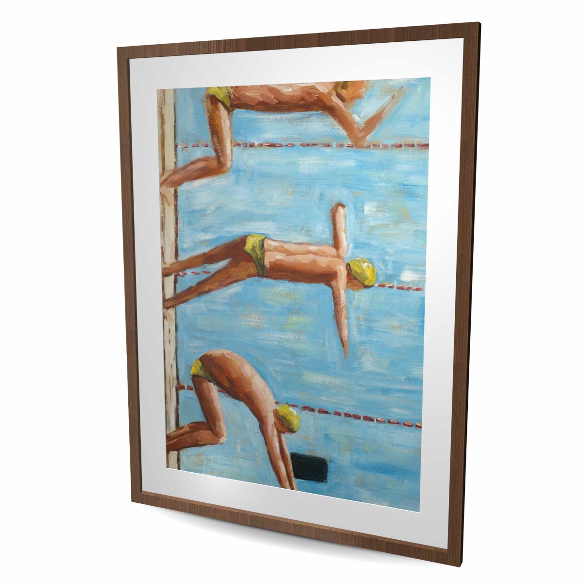 C1FM3648N7RNHY 36 x 48 in. Swimmers - Hobbies Figurative Framed Matted Print for Decor
