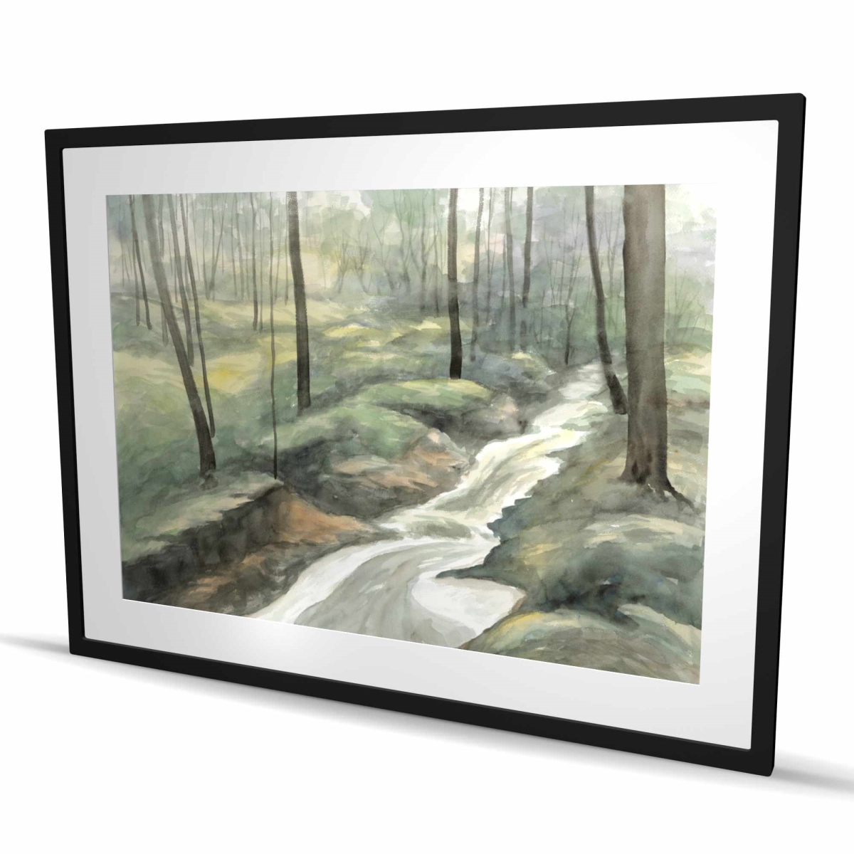C1FM3648JA74SO 36 x 48 in. Waterfall - Bedroom Waves Framed Matted Print for Home Decor