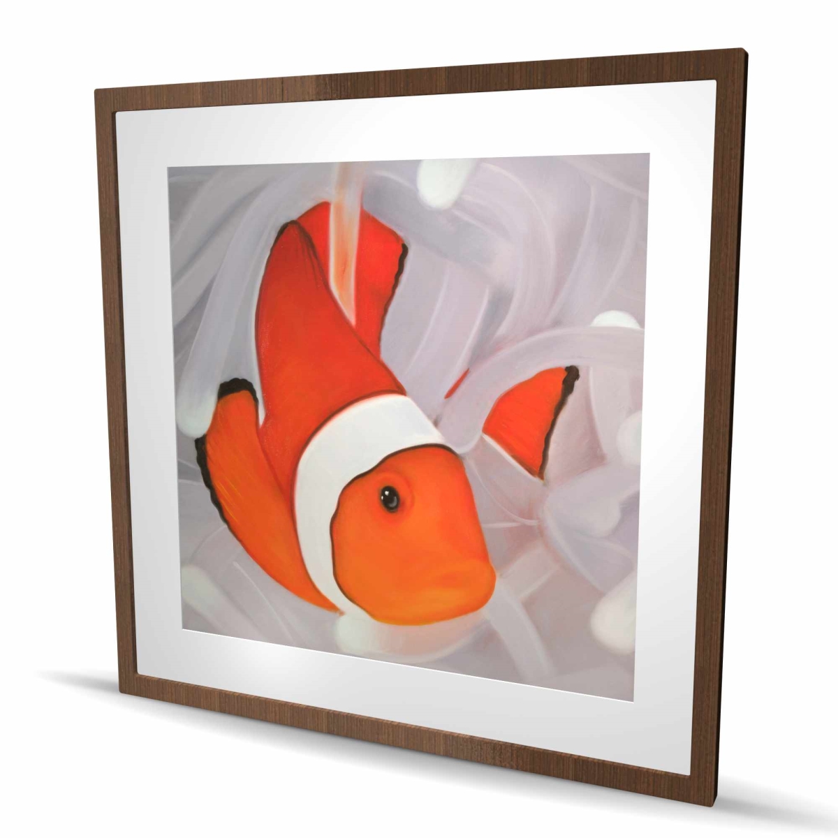 C1FM3636SUJP0U 36 x 36 in. Clownfish Under the Sea - Sea Orange Framed Matted Print