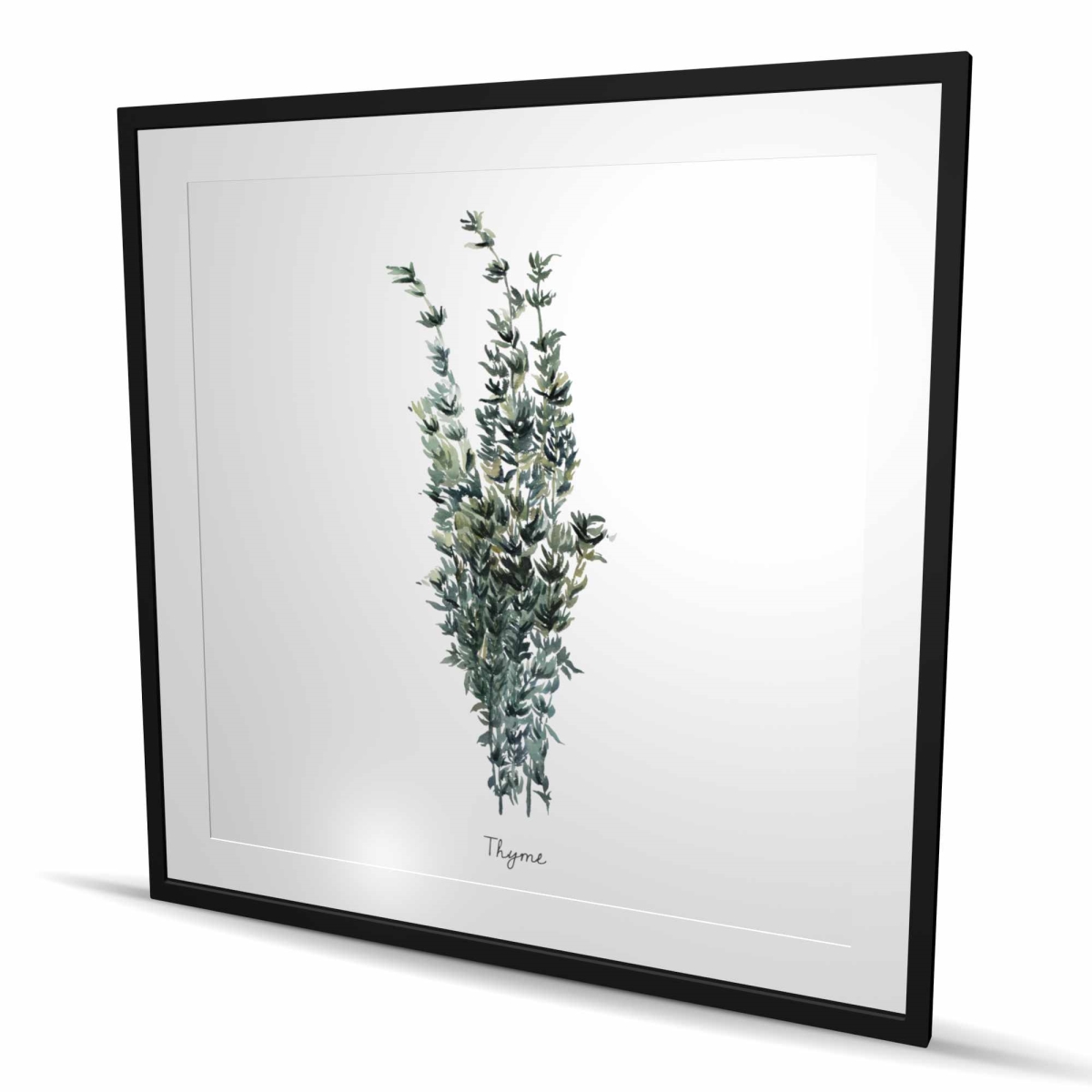 C1FM4848AB35BZ 48 x 48 in. Thyme Leaves Bundle - Food Kitchen Framed Matted Print Decor