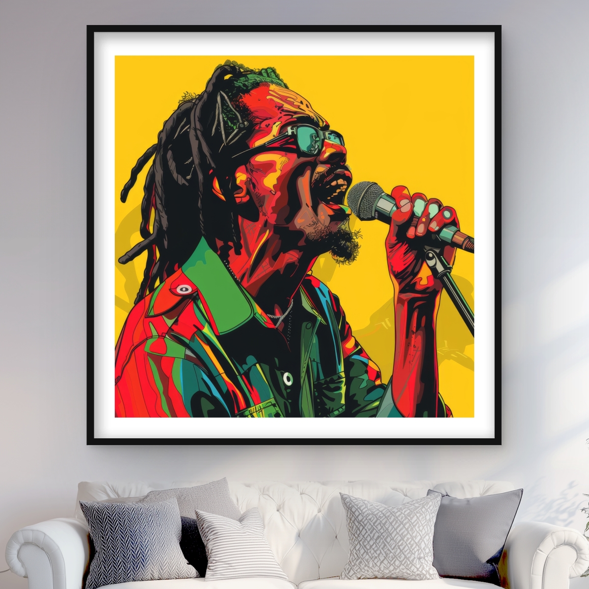 C1FM4848CQYOAS 48 x 48 in. Passion - Orange Framed Matted Print for Home Decor