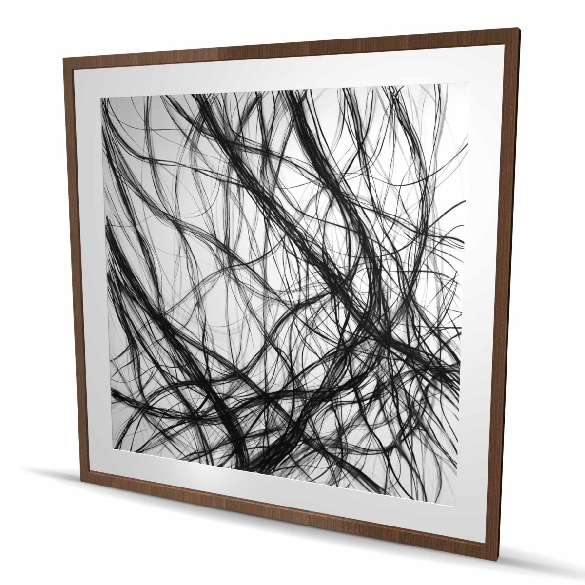 C1FM4848CZZ271 48 x 48 in. Connection - Shapes Monochrome Framed Matted Print for Decor