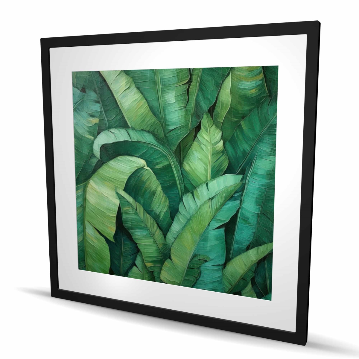 C1FM3636YMFA28 36 x 36 in. Dense Leaves - Framed Matted Print for Bedroom Decor