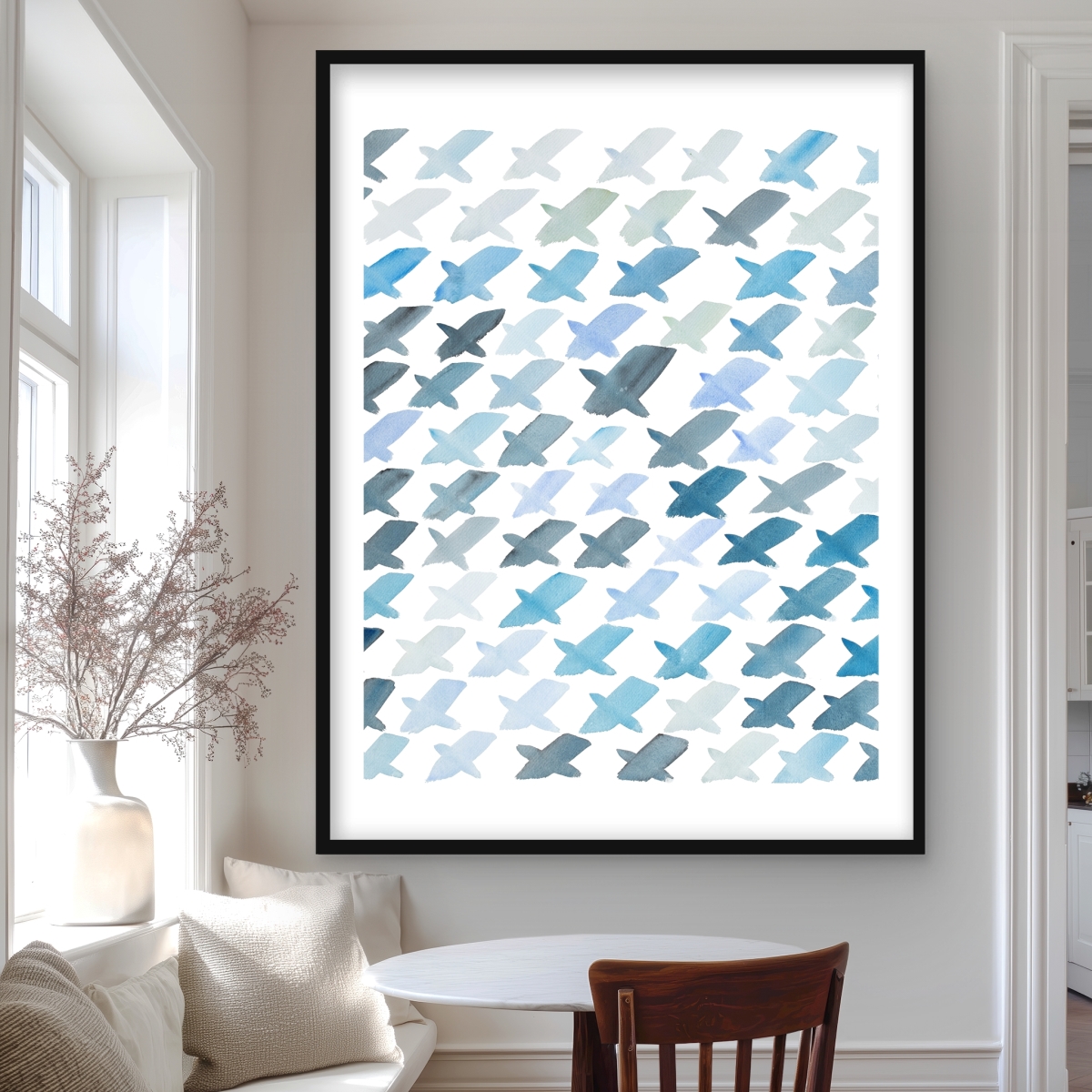 C1FM3648753XV0 36 x 48 in. X Pattern - Abstract Framed Matted Print for Home Decor