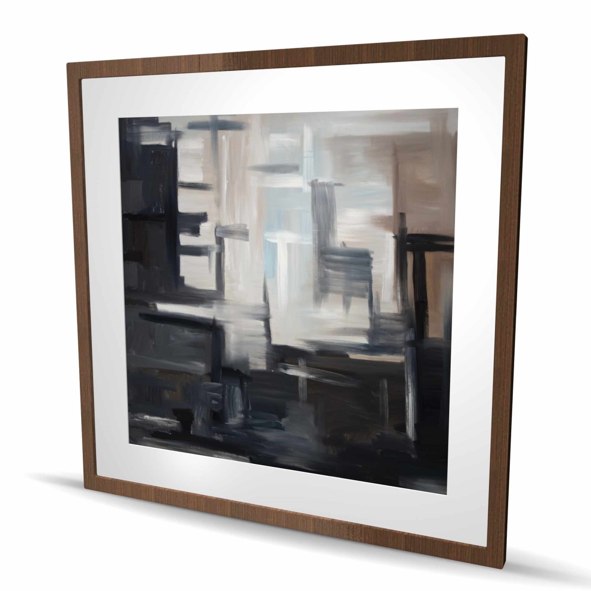 C1FM3636WG2RAU 36 x 36 in. Subtil - Abstract Contemporary Framed Matted Print for Decor