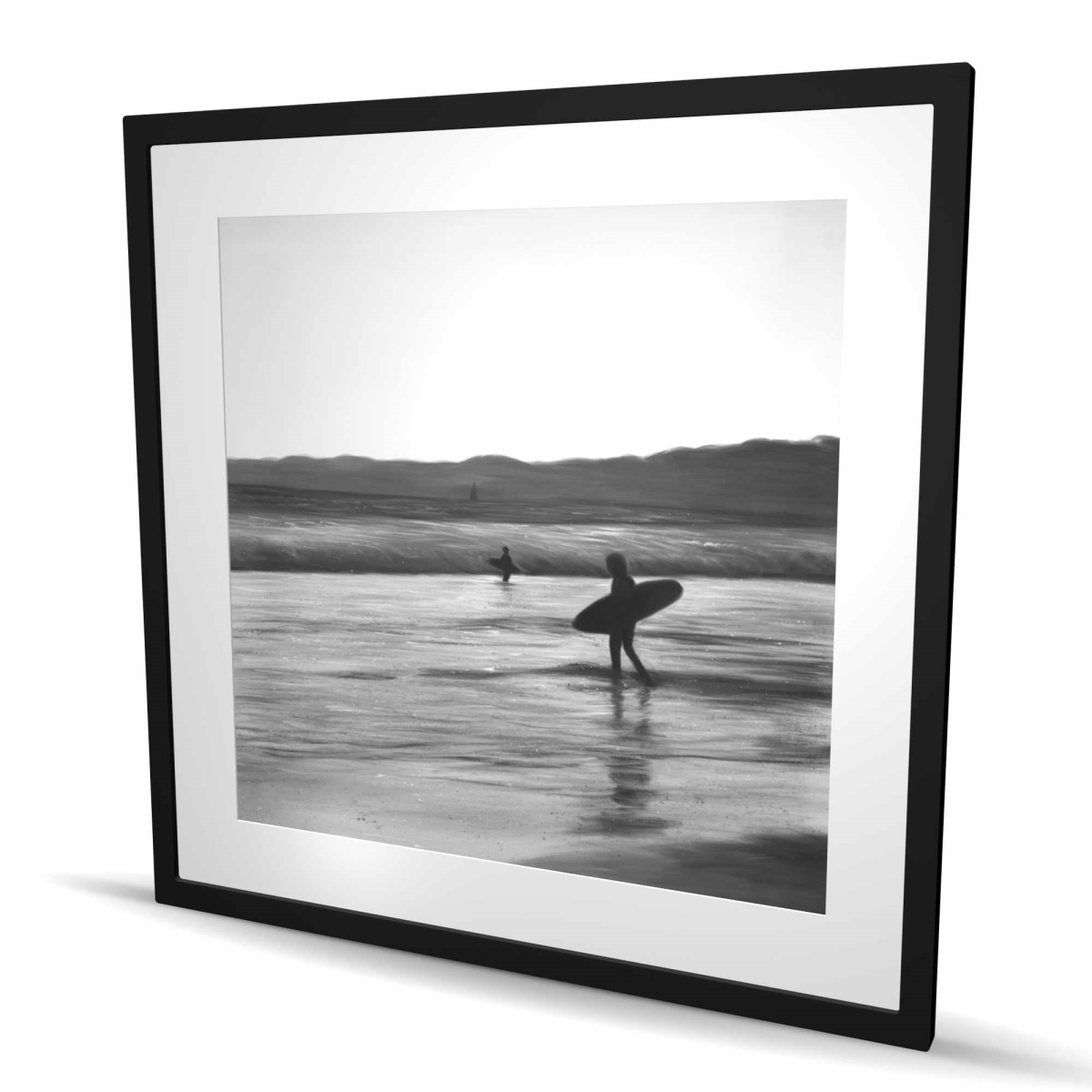 C1FM3636LDEB43 36 x 36 in. Surfers - Beach American Framed Matted Print - Home Decor