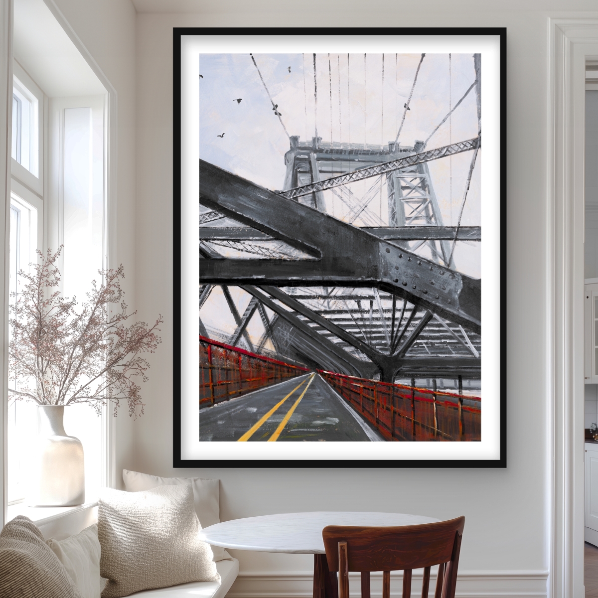 C1FM3648CVM5SC 36 x 48 in. Bridge Architecture - Bridge Contemporary Framed Print Decor