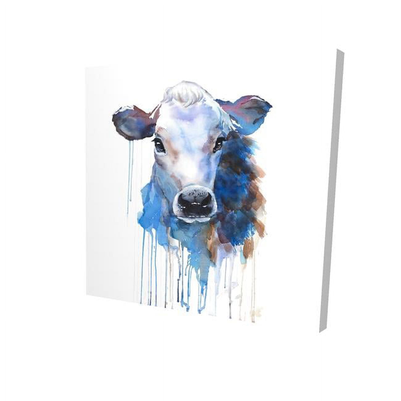 8 x 8 in. Watercolor Jersey Cow-Print on Canvas