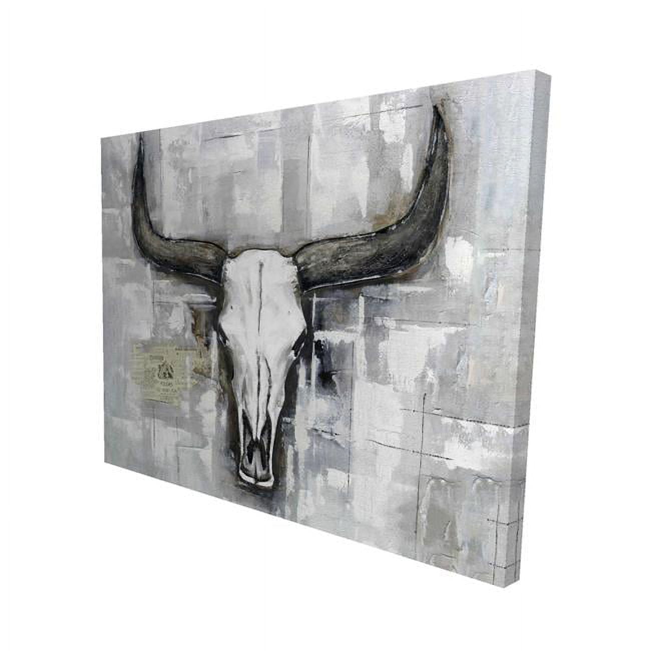 16 x 20 in. Bull Skull on An Industrial Background-Print on Canvas