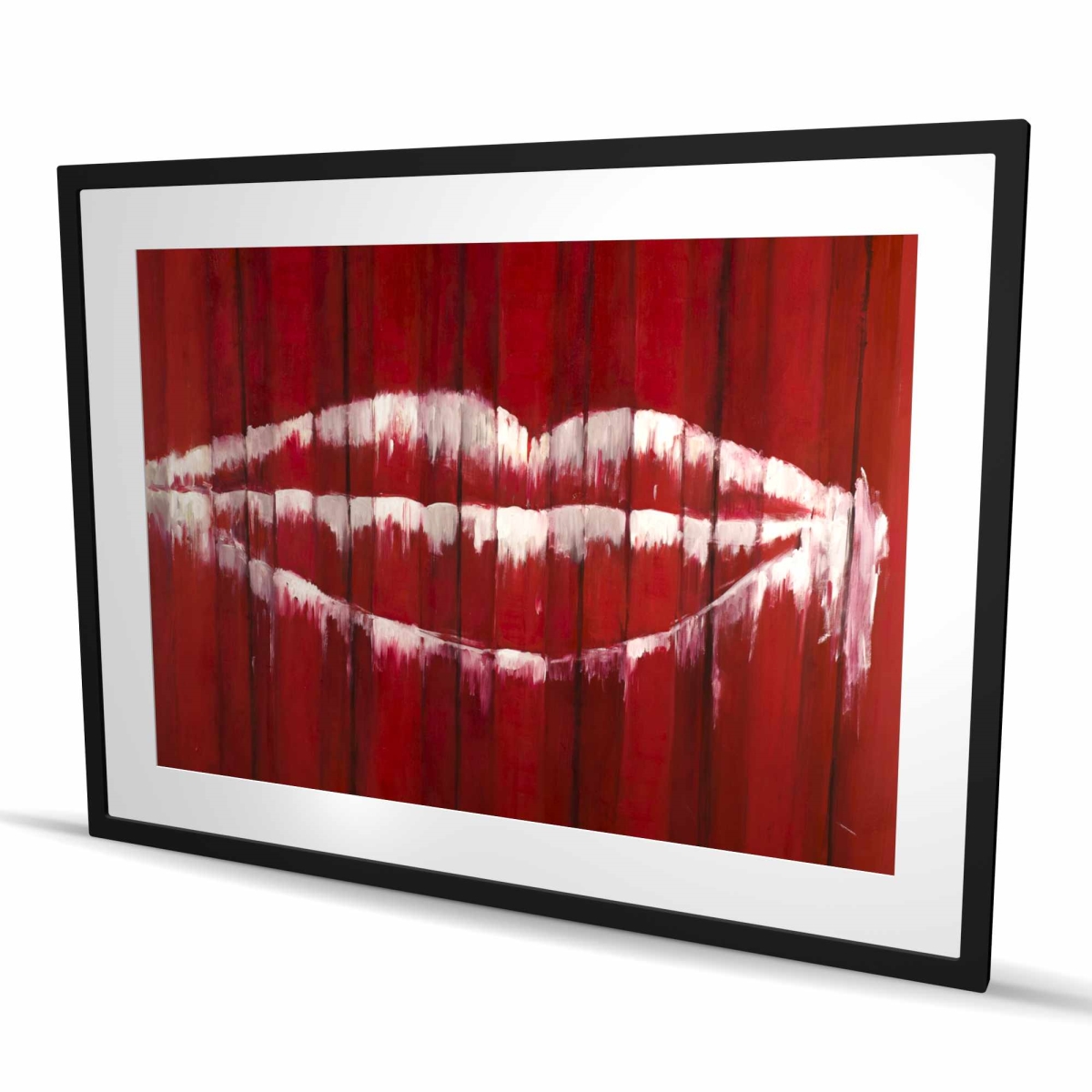 C1FM3648DCBVUR 36 x 48 in. Graffiti of A Mouth on Container - Framed Matted Print Decor