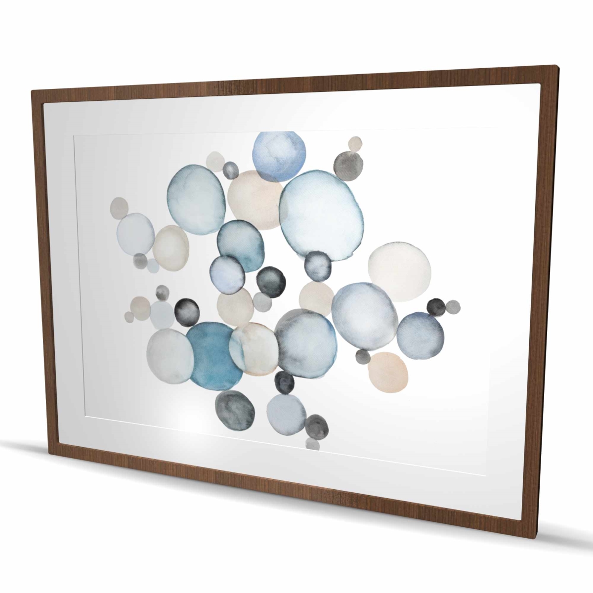 C1FM3648H5FAK2 36 x 48 in. Round Pebbles - Abstract Office Framed Matted Print Decor
