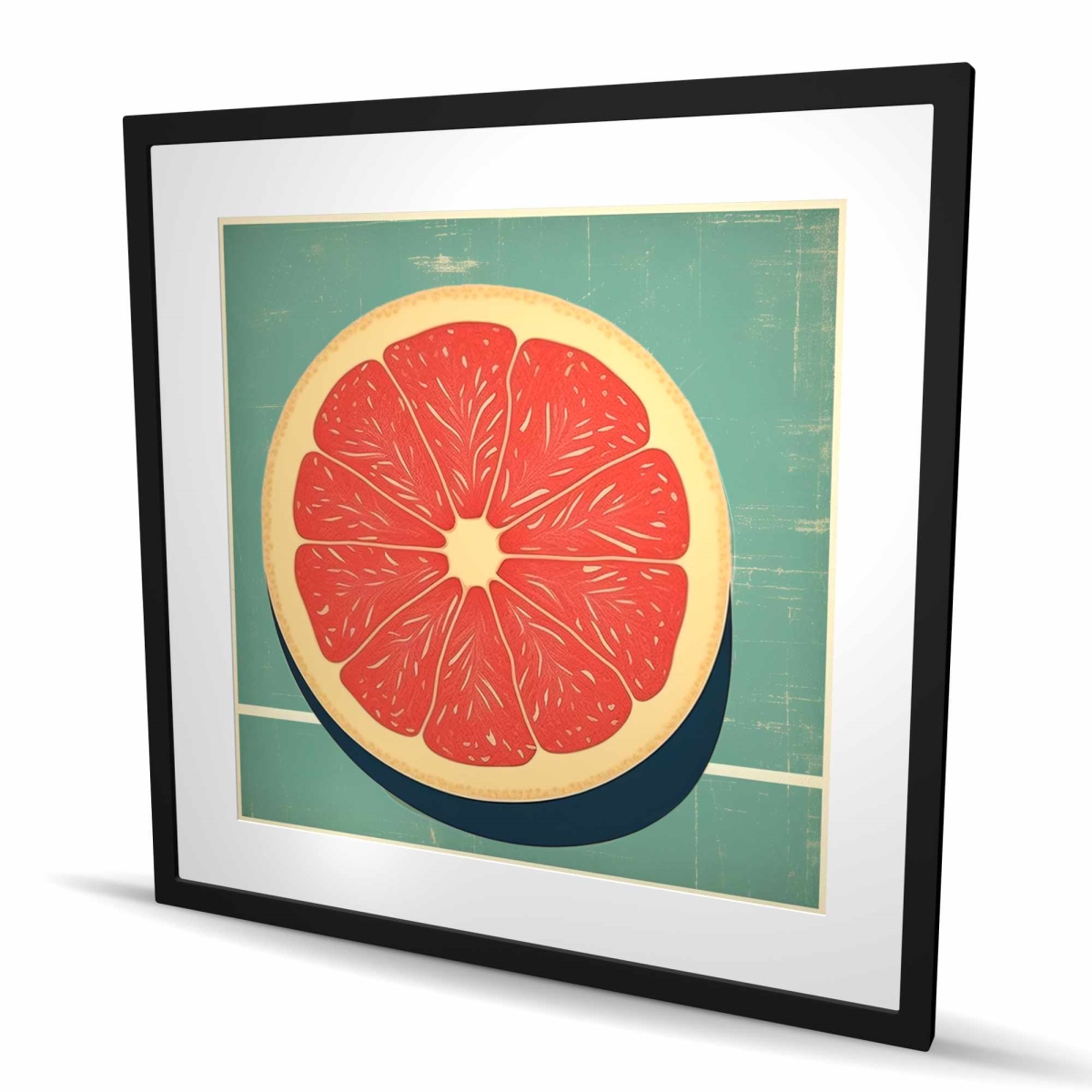 C1FM3636PTX66C 36 x 36 in. Grapefruit Kitchen Still Life Framed Matted Print for Decor