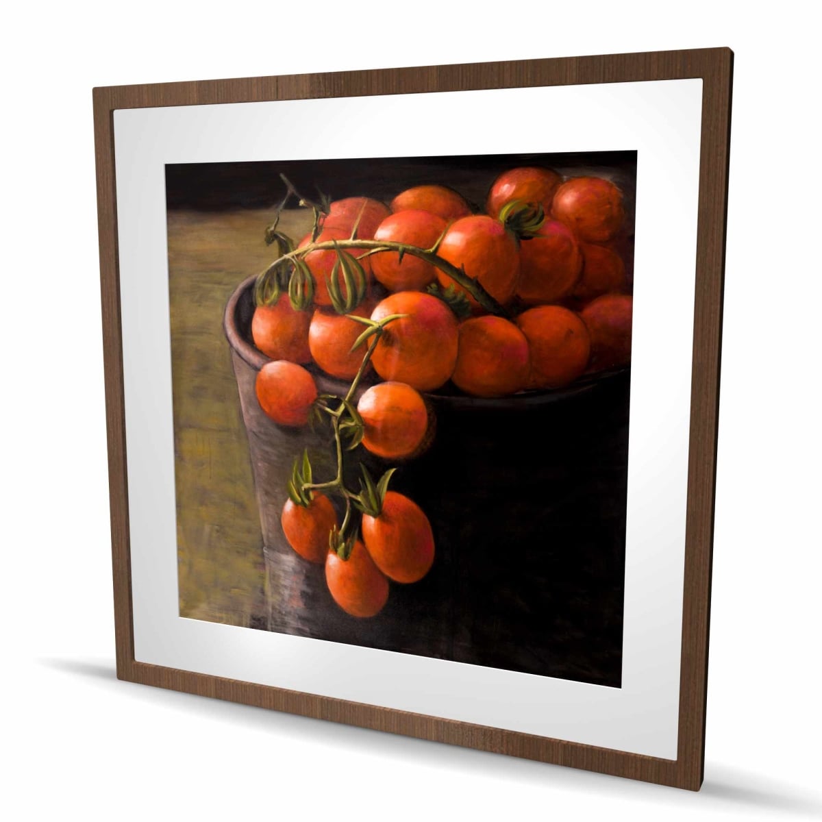 C1FM3636PUO723 36 x 36 in. Bucket of Cherry Tomatoes - Still Life Black Framed Print
