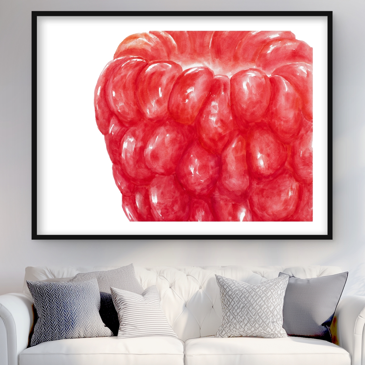 C1FM3648NX6PVB 36 x 48 in. Raspberry - Kitchen Red Framed Matted Print for Home Decor