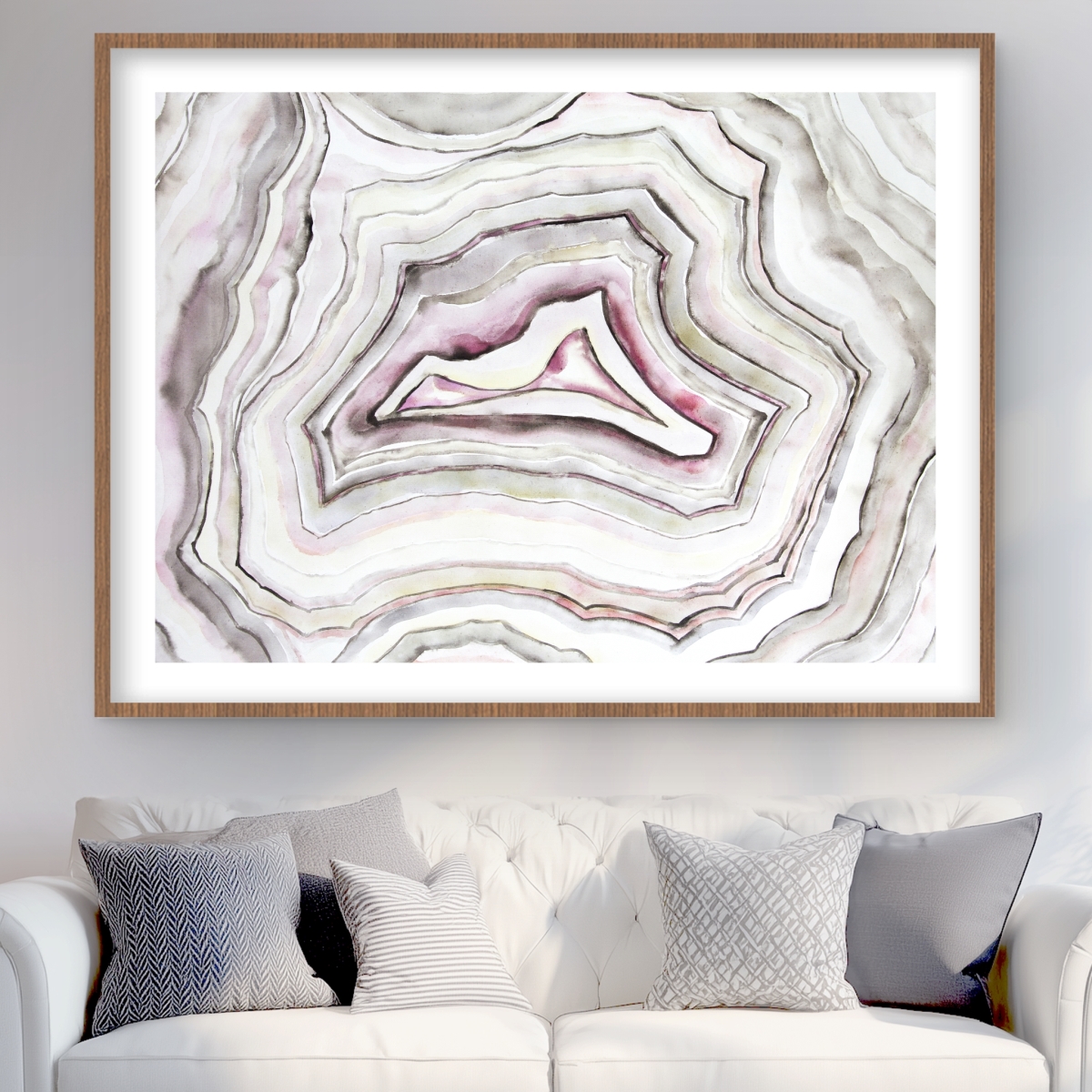 C1FM364840L5EB 36 x 48 in. Geode - Pattern Kitchen Framed Matted Print for Home Decor