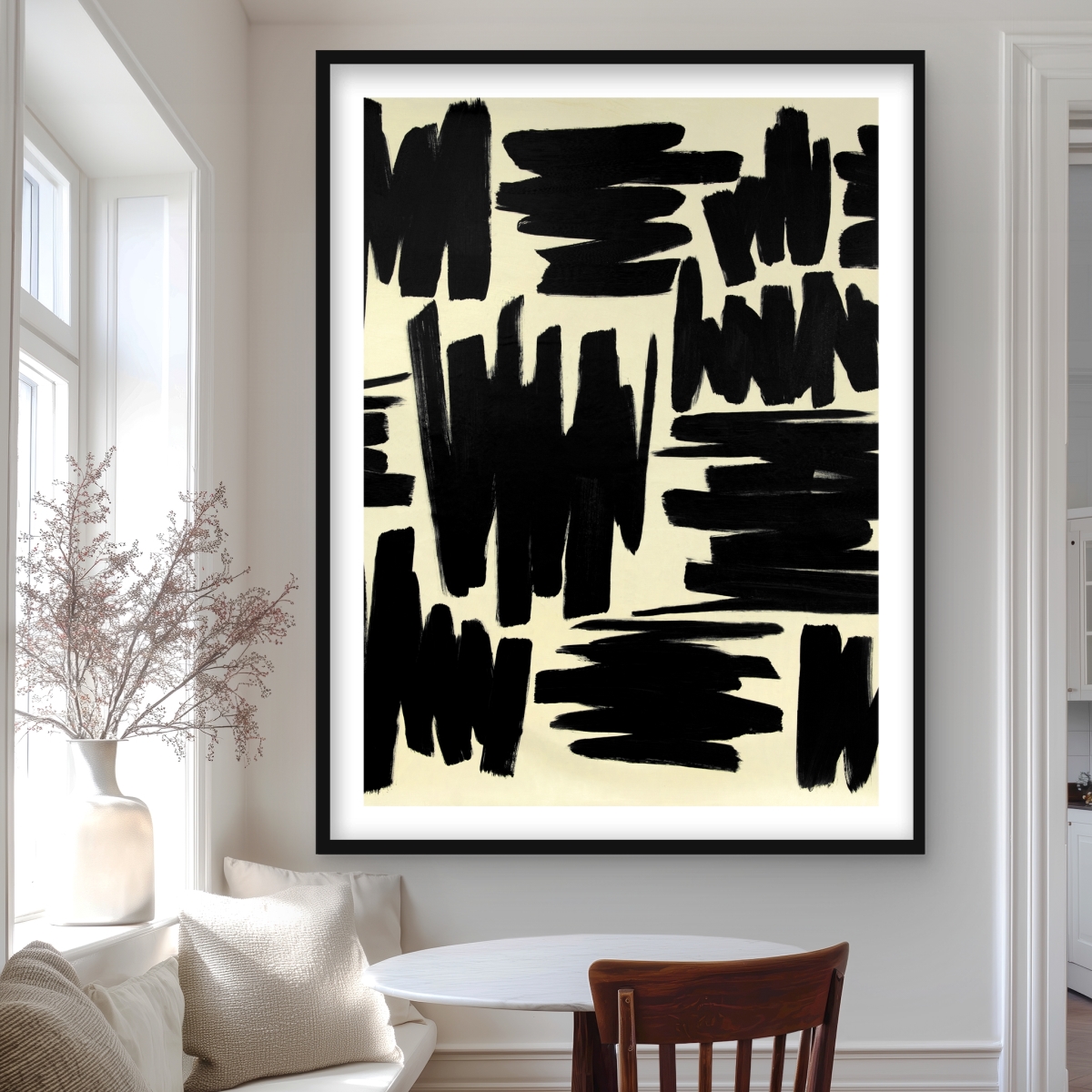 C1FM36484L11JD 36 x 48 in. Deconstructed Stripes - Minimalist Abstract Framed Print