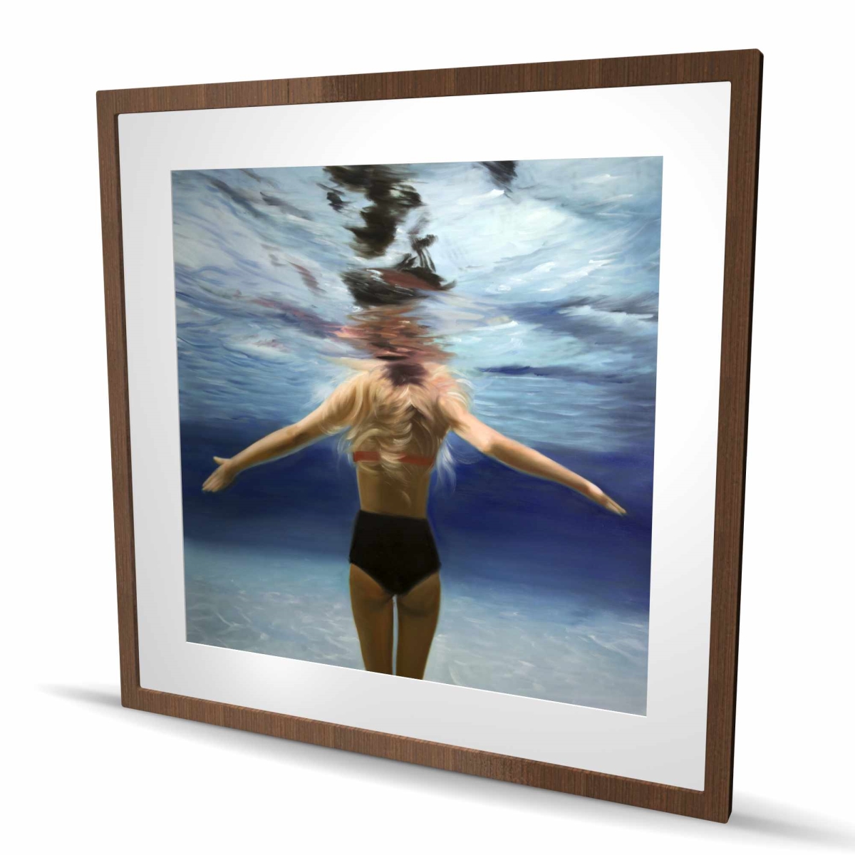 C1FM3636ZHKDDM 36 x 36 in. Under the Sea - Figurative Brown Framed Matted Print - Decor