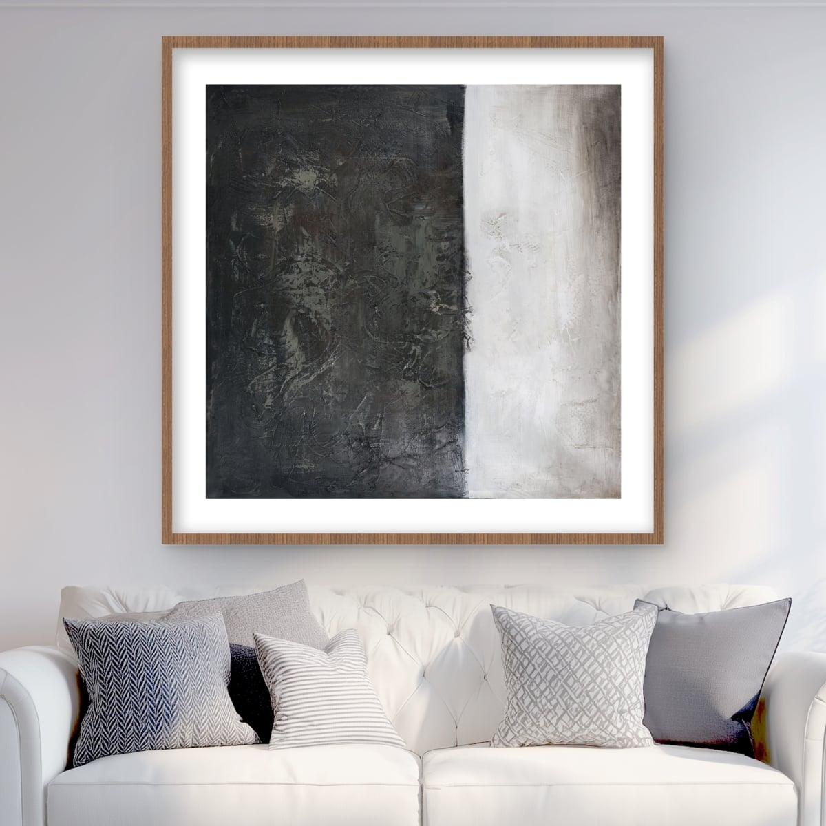C1FM3636W2M8O2 36 x 36 in. Abstract Shape - Minimalist Shapes Framed Matted Print Decor