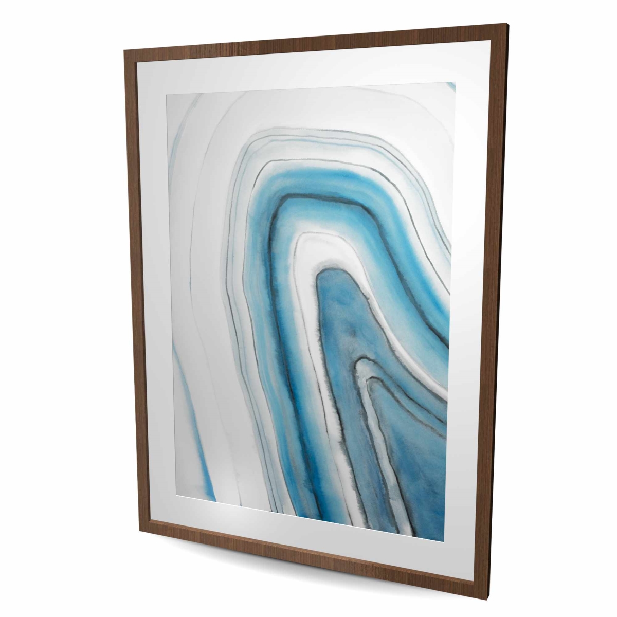 C1FM36487O2W8I 36 x 48 in. Round Geode - Abstract Contemporary Framed Matted Print