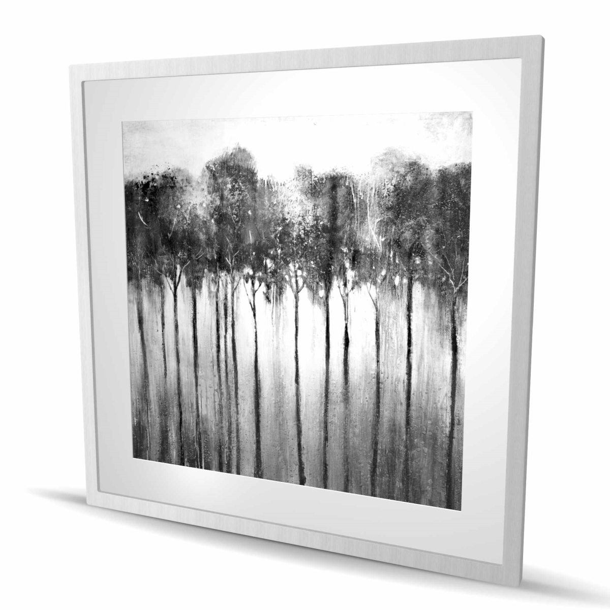 C1FM3636VHL65P 36 x 36 in. Abstract Forest Black & White - Gray Trees Framed Print