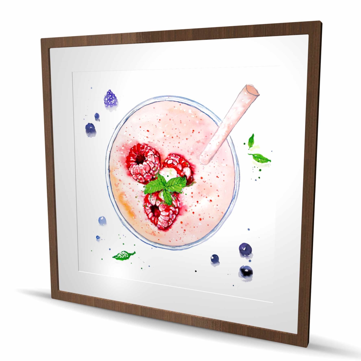 C1FM3636UYMN28 36 x 36 in. Strawberry & Raspberry Smoothie Print - Red Kitchen Decor