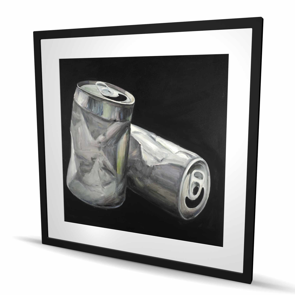 C1FM3636K1AJ9Y 36 x 36 in. Empty Cans - Black Framed Matted Print for Home Decor