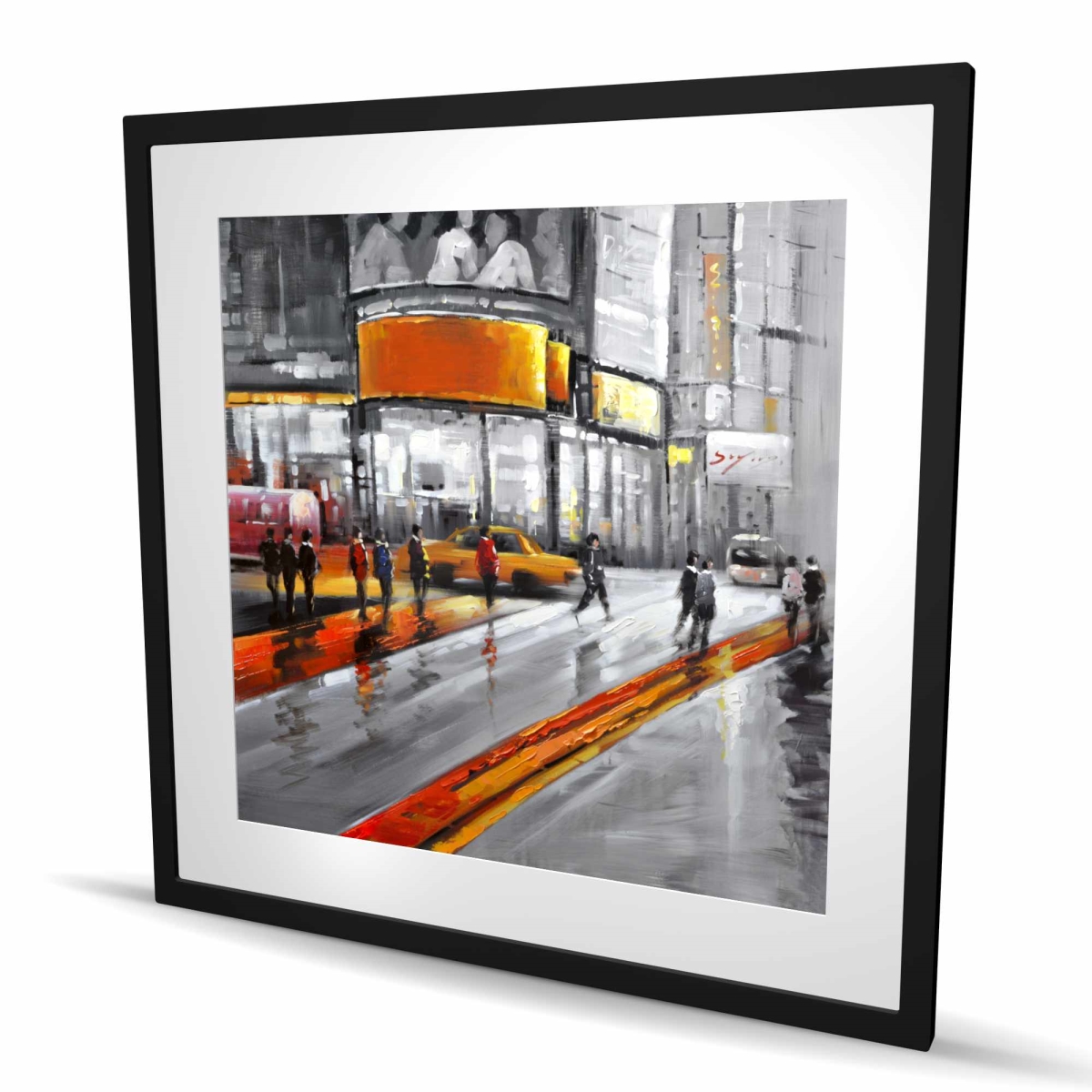 C1FM3636YI8AU2 36 x 36 in. Circulation in Times Square - Orange Man Framed Print Decor