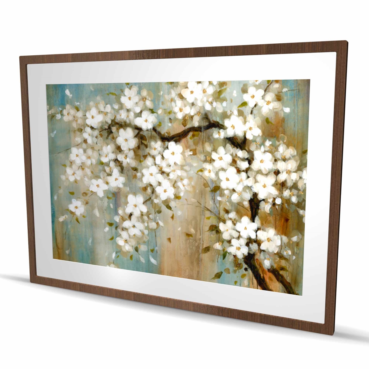 C1FM36481UPPVT 36 x 48 in. Relaxing Cherry Blossoms - Floral Beige Framed Print Decor