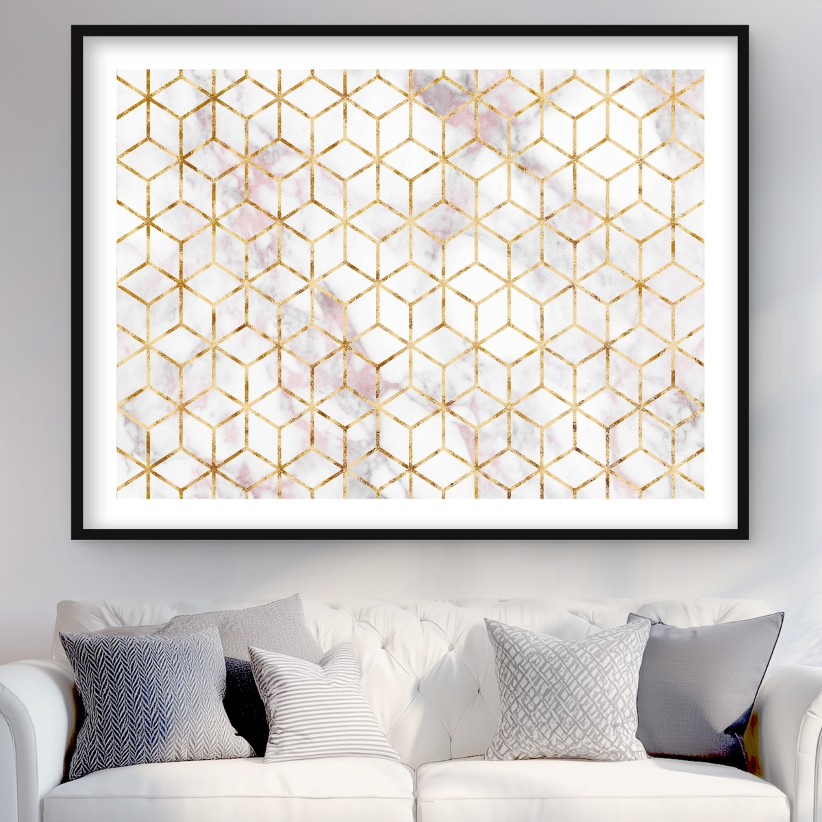 C1FM3648KYP7EX 36 x 48 in. Symmetry - Modern Pattern Framed Matted Print for Home Decor