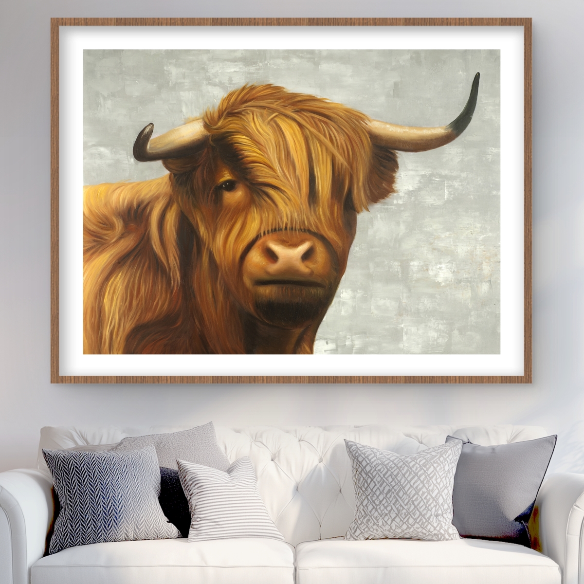 C1FM3648LCT0VF 36 x 48 in. Highland Cattle - Rustic Framed Matted Print for Home Decor