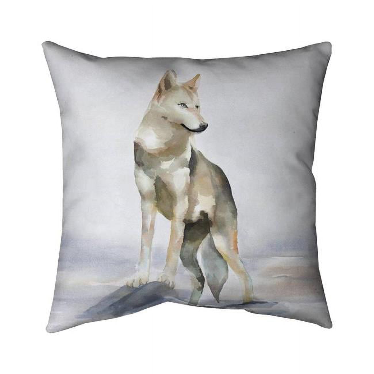 20 x 20 in. Wolf-Double Sided Print Outdoor Pillow Cover