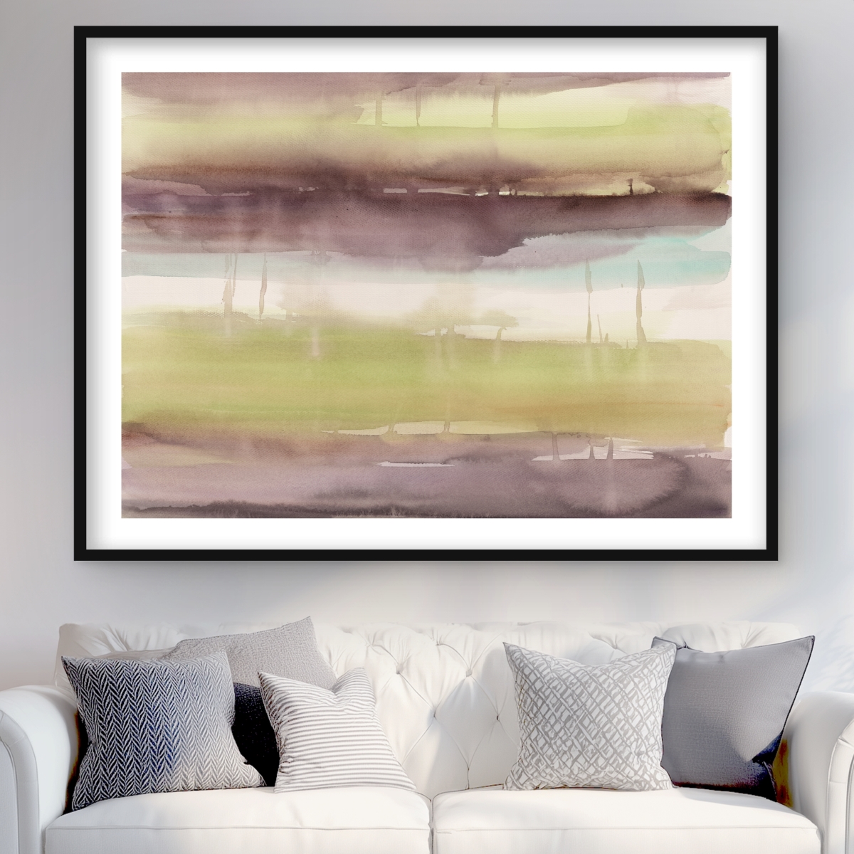C1FM3648MTDHIV 36 x 48 in. Beautiful Stripes - Framed Matted Print for Home Decor