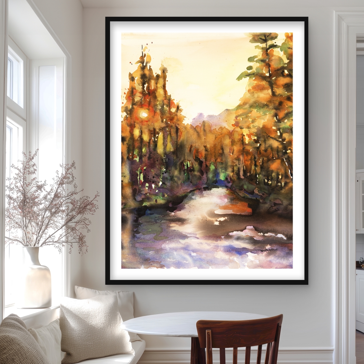 C1FM3648IDVB3B 36 x 48 in. Merced River - Yellow Landscapes Framed Matted Print Decor